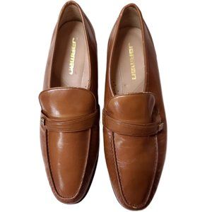 Vtg Jarman Mens 11M Tan Leather Slip on Strap Classic Loafers Causal Dress Shoes